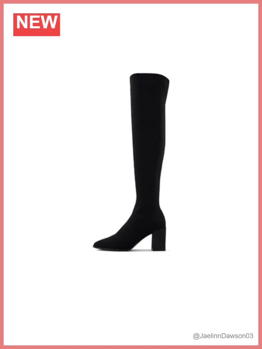 ALDO Joann Over the Knee Boots Textile Block Heel Pointed Toe Slip-On